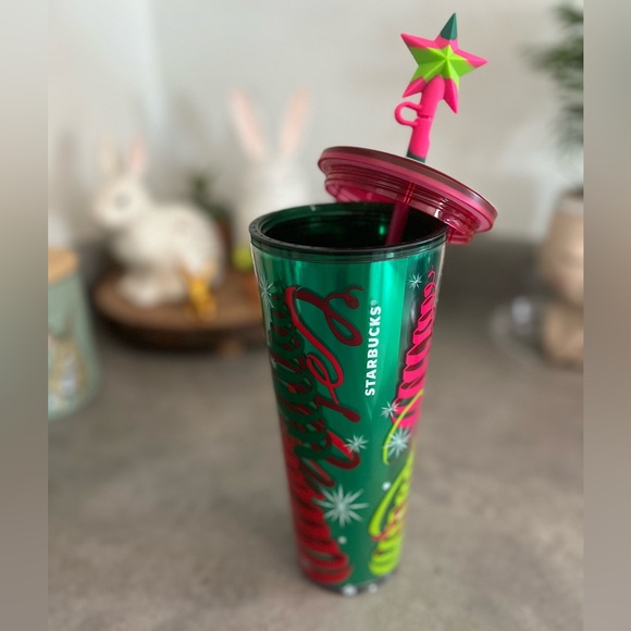 ⭐️ Starbucks 2023 Holiday Edition  Ribbons & Trees  silicon Star straw topper 🎄 - Picture 6 of 6